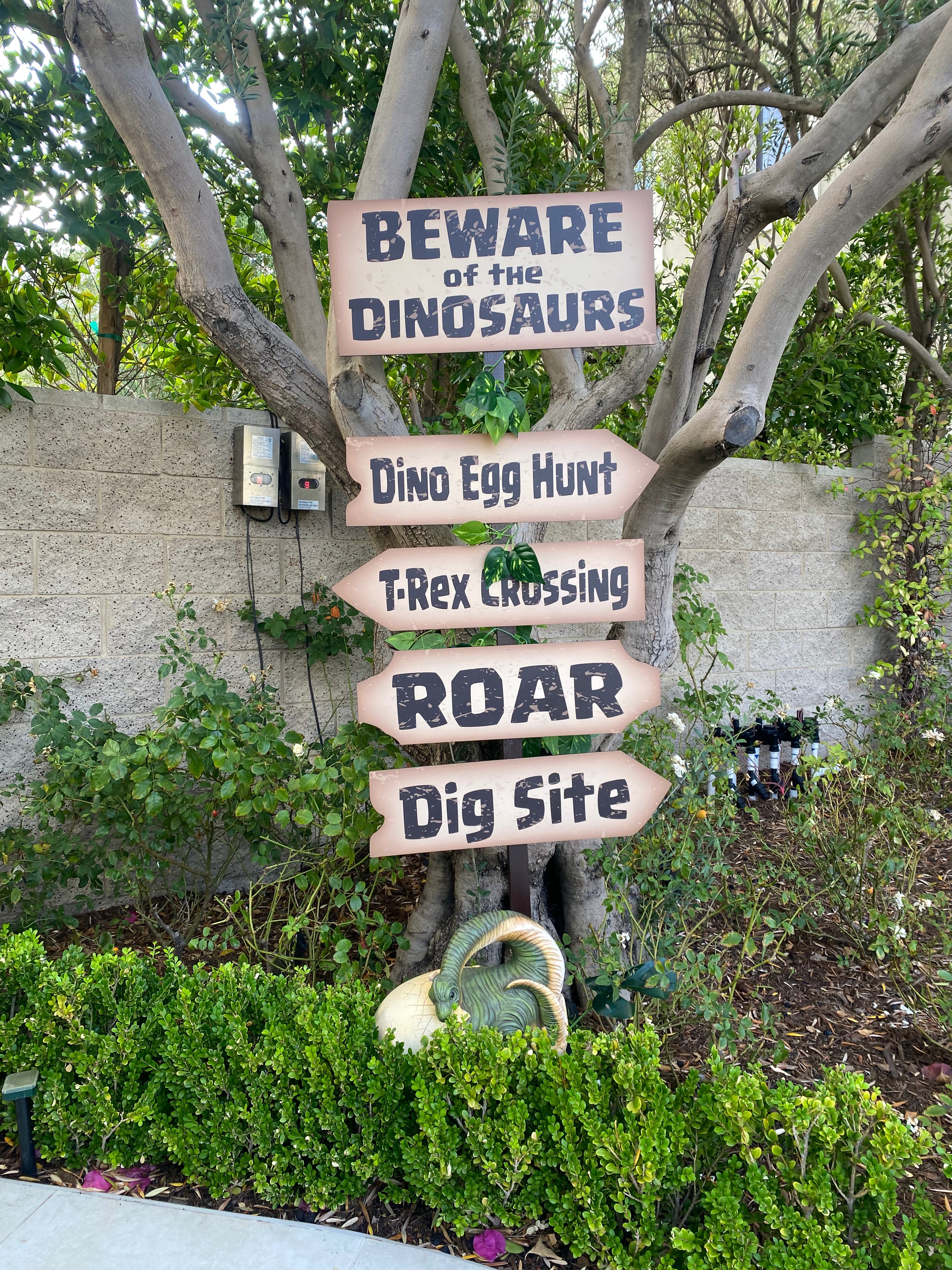 Beware Of The Dinosaurs Welcome Sign