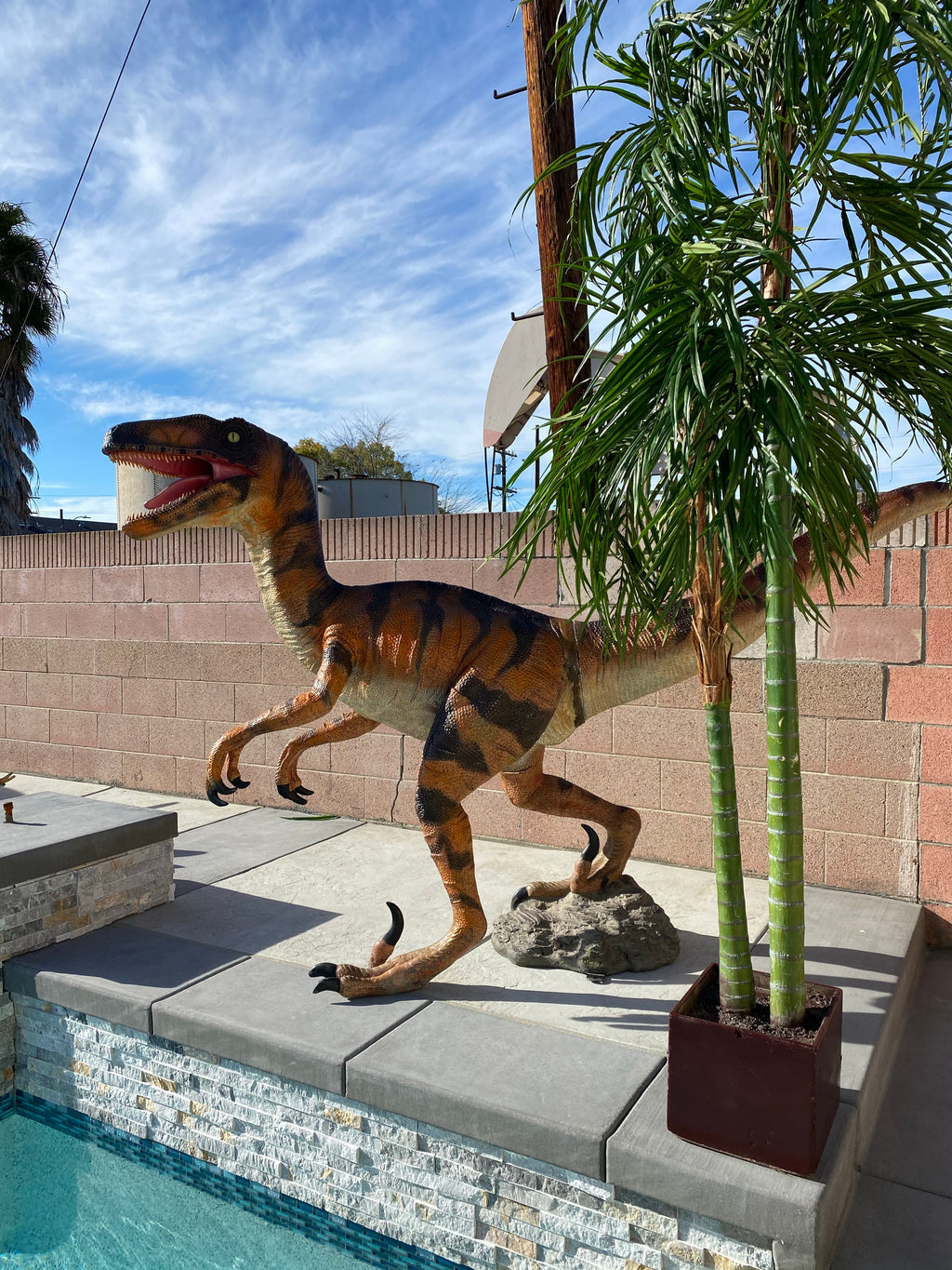 Orange Velociraptor Dinosaur