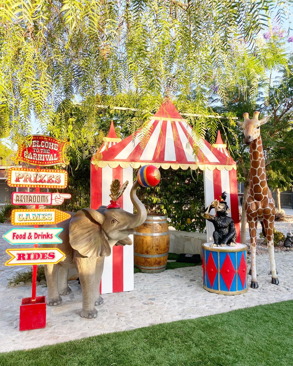 Circus Monkey With Blue Drum