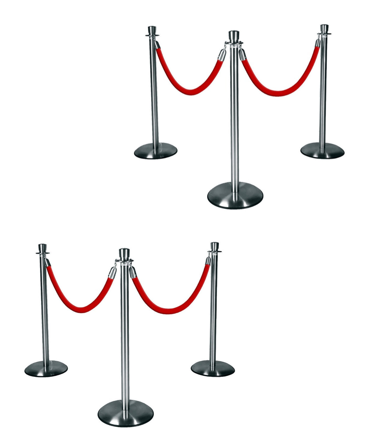 Silver Stanchions w/ Red Ropes