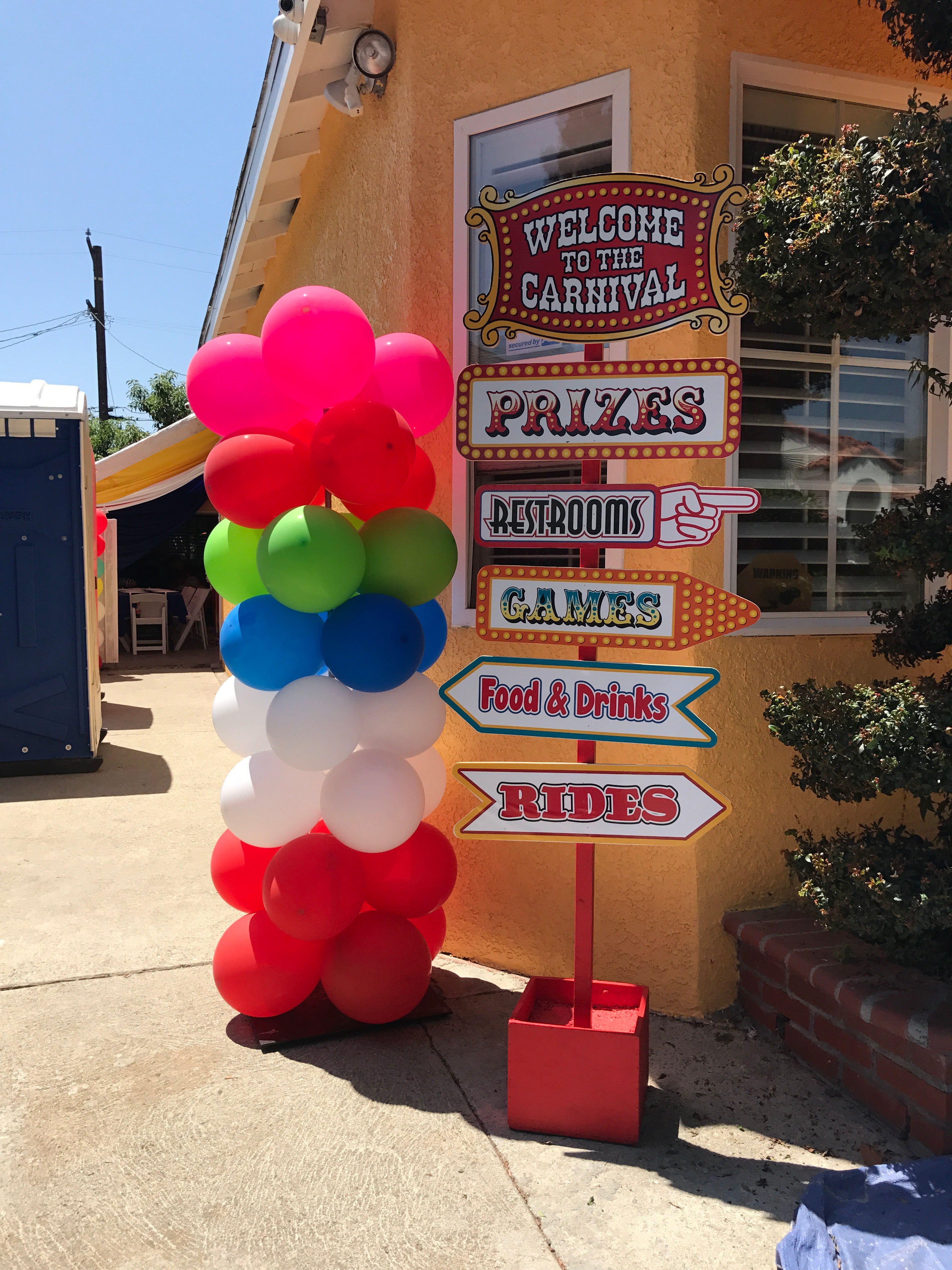 Red Carnival Welcome Sign