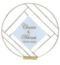 Gold Washington Circle Stand With Custom Signage