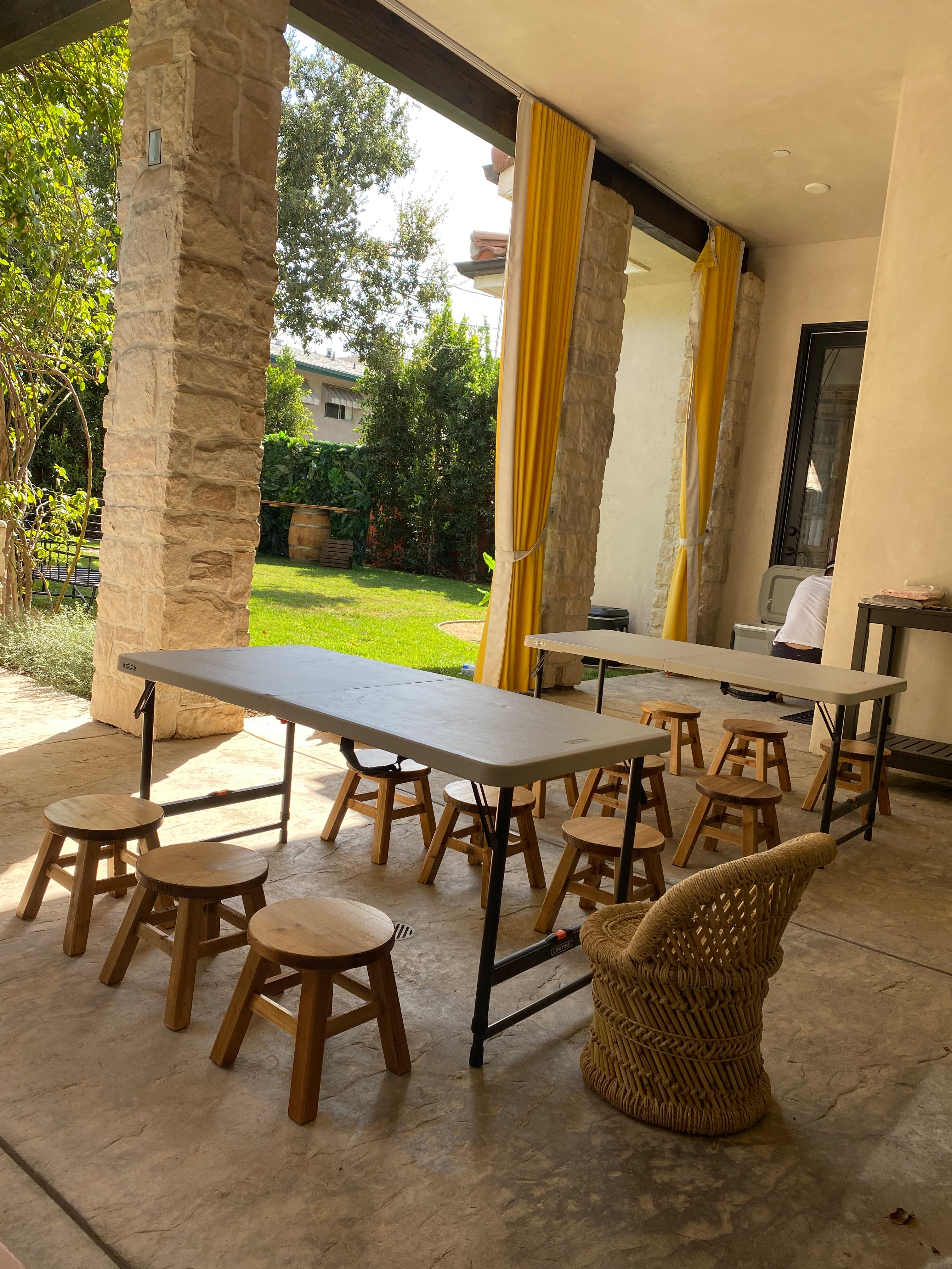 Kids Brown Round Wooden Stool