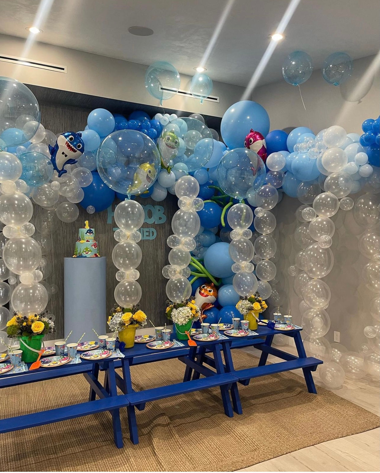 Kids Blue Picnic Table