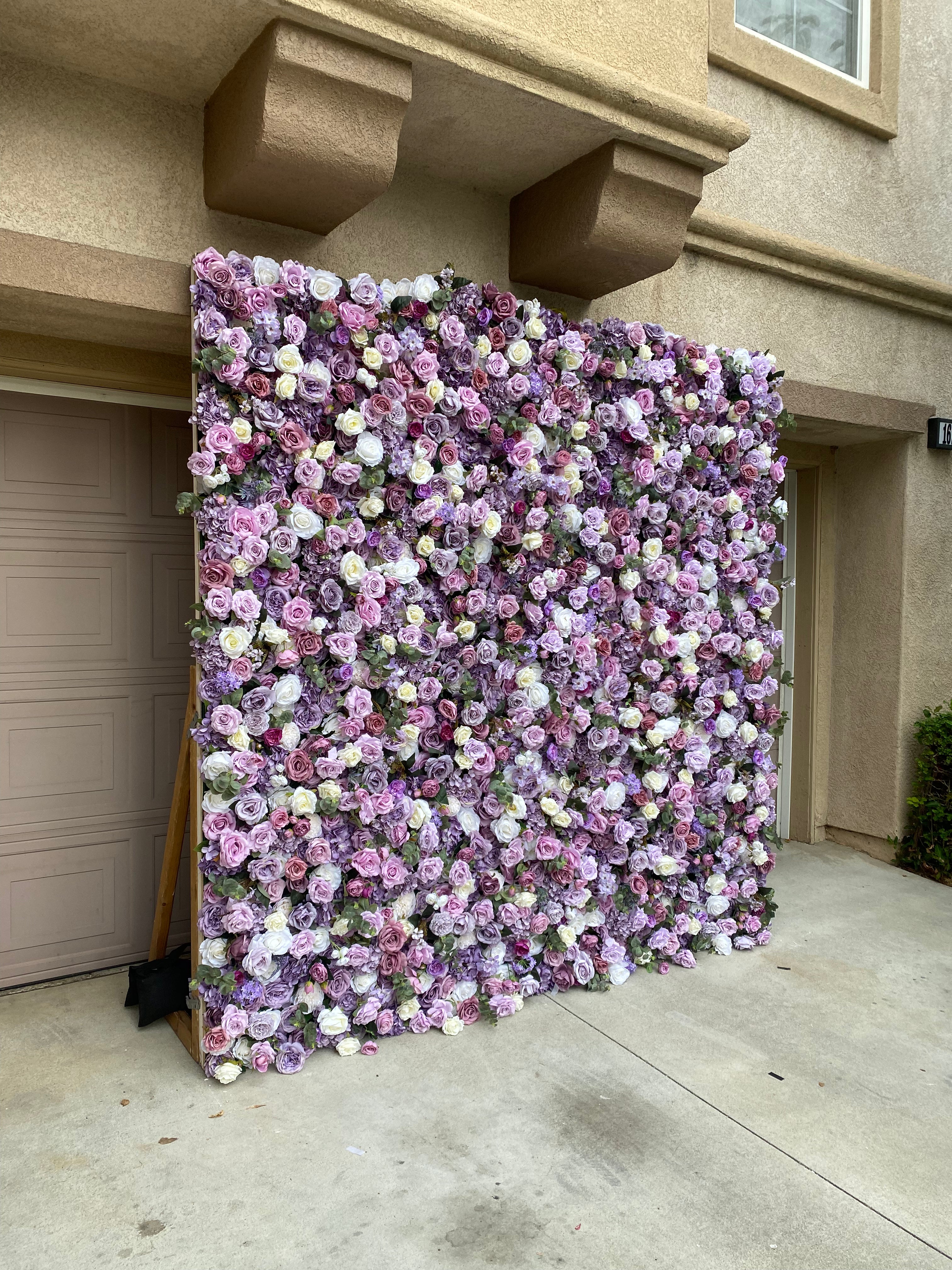 Lavender Silk Flower Wall