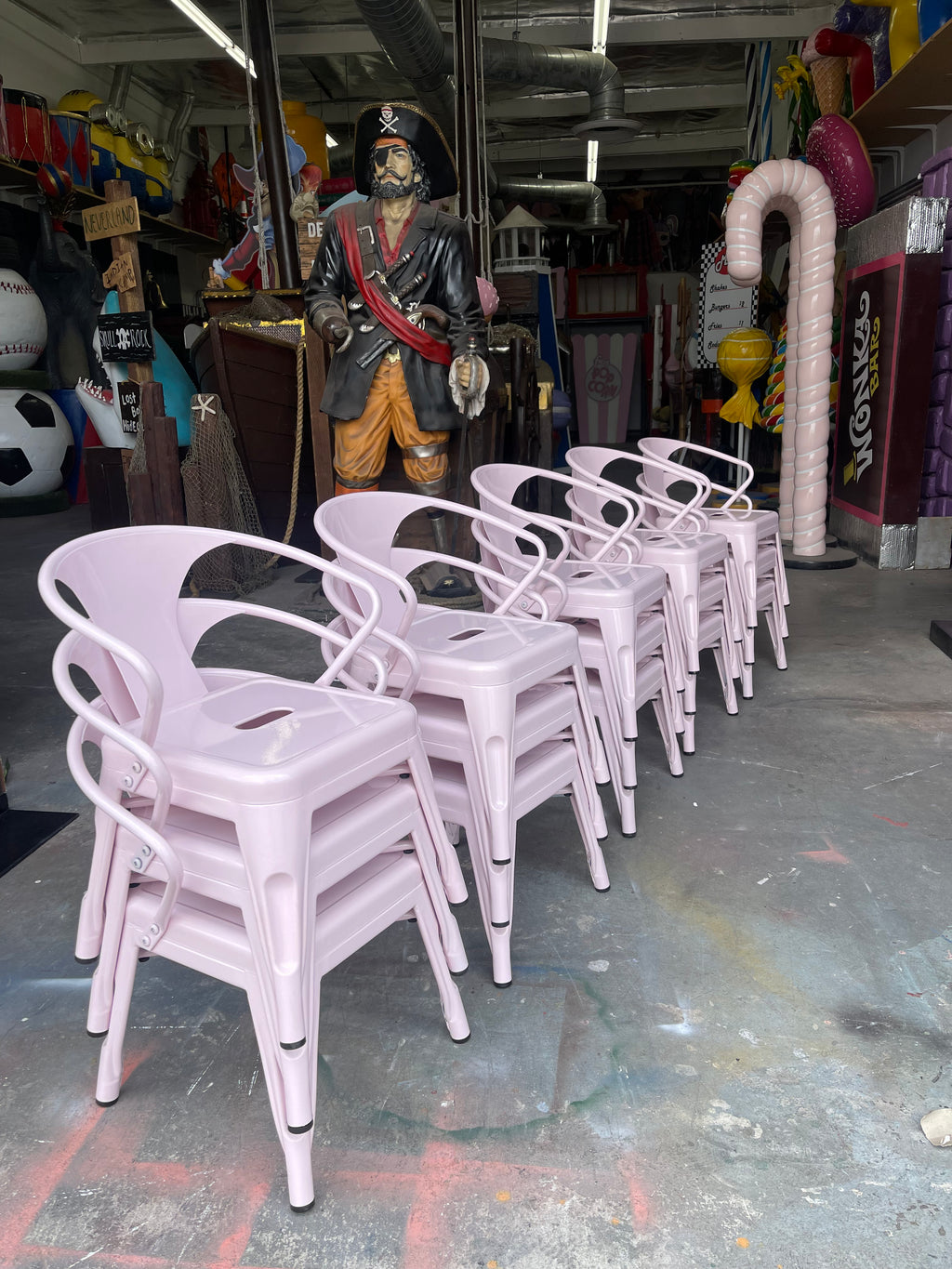 Kids Light Pink Metal Chair