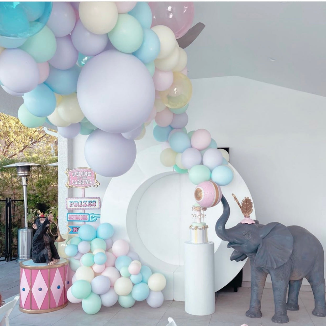 Circus Monkey With Pink Drum