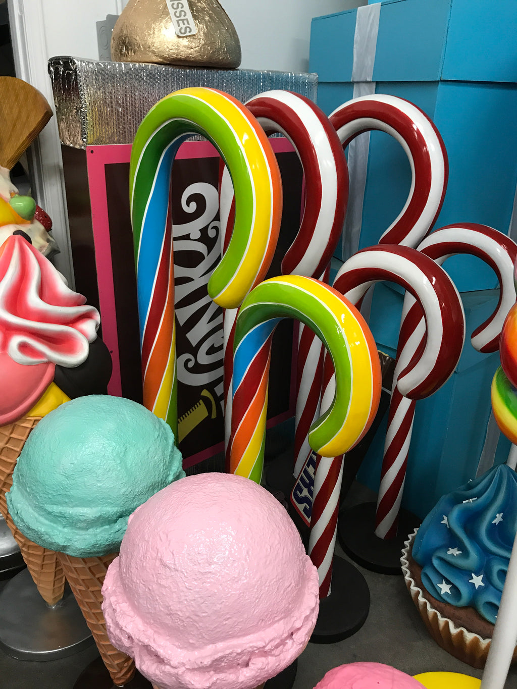 Twist Rainbow Candy Cane Large