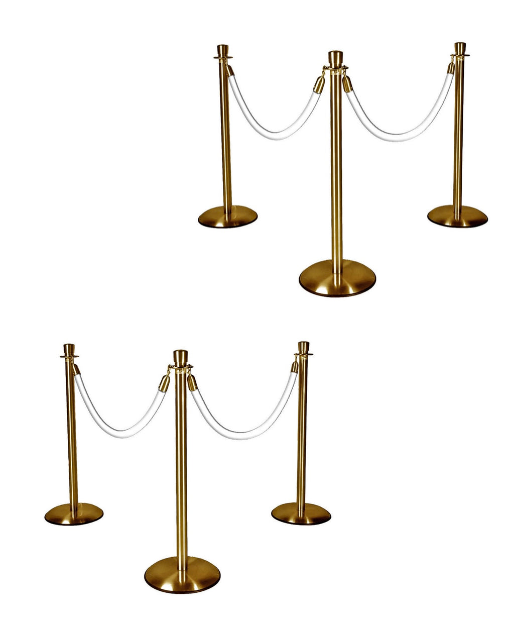 Gold Stanchions w/ White Ropes