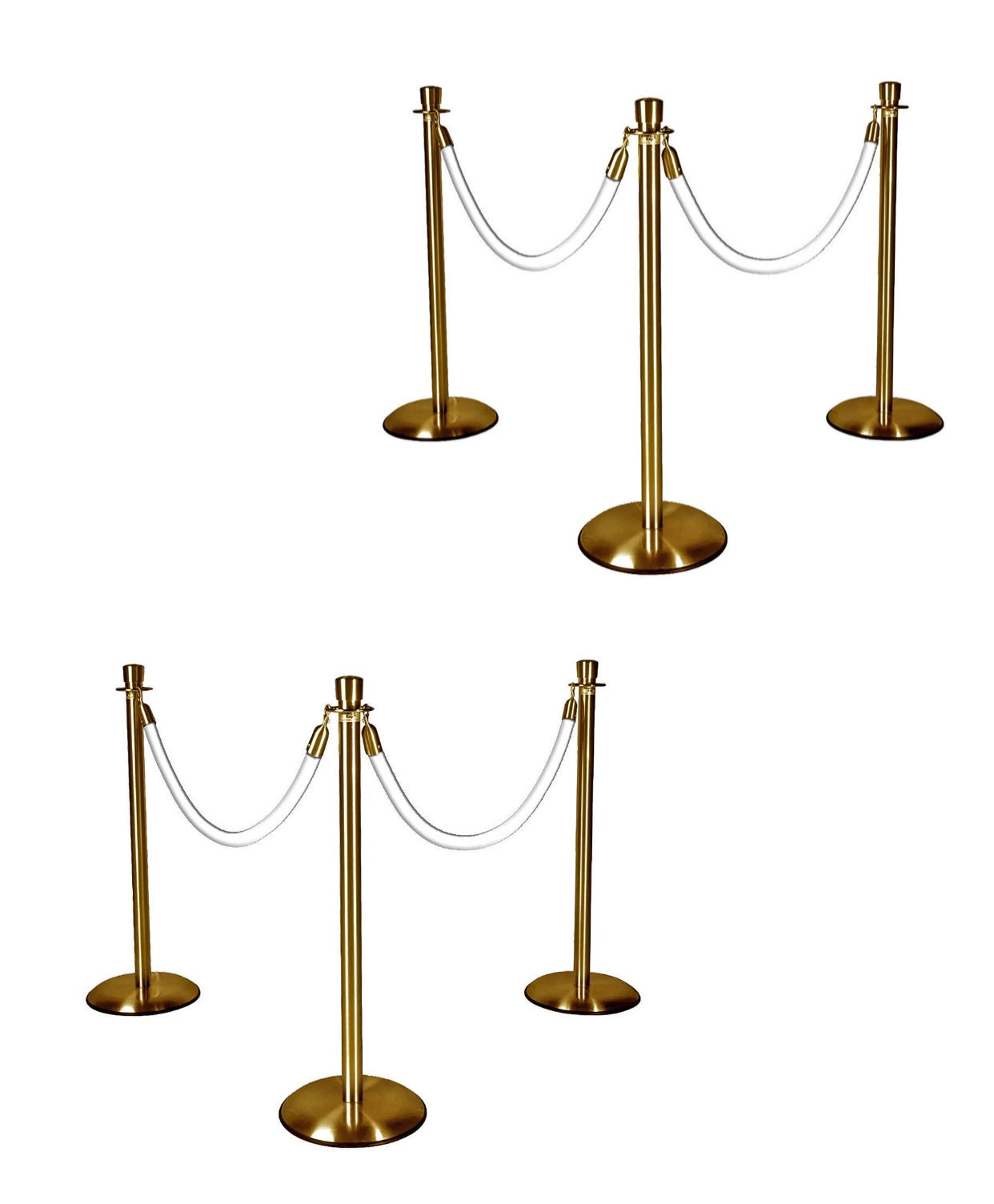 Gold Stanchions w/ White Ropes