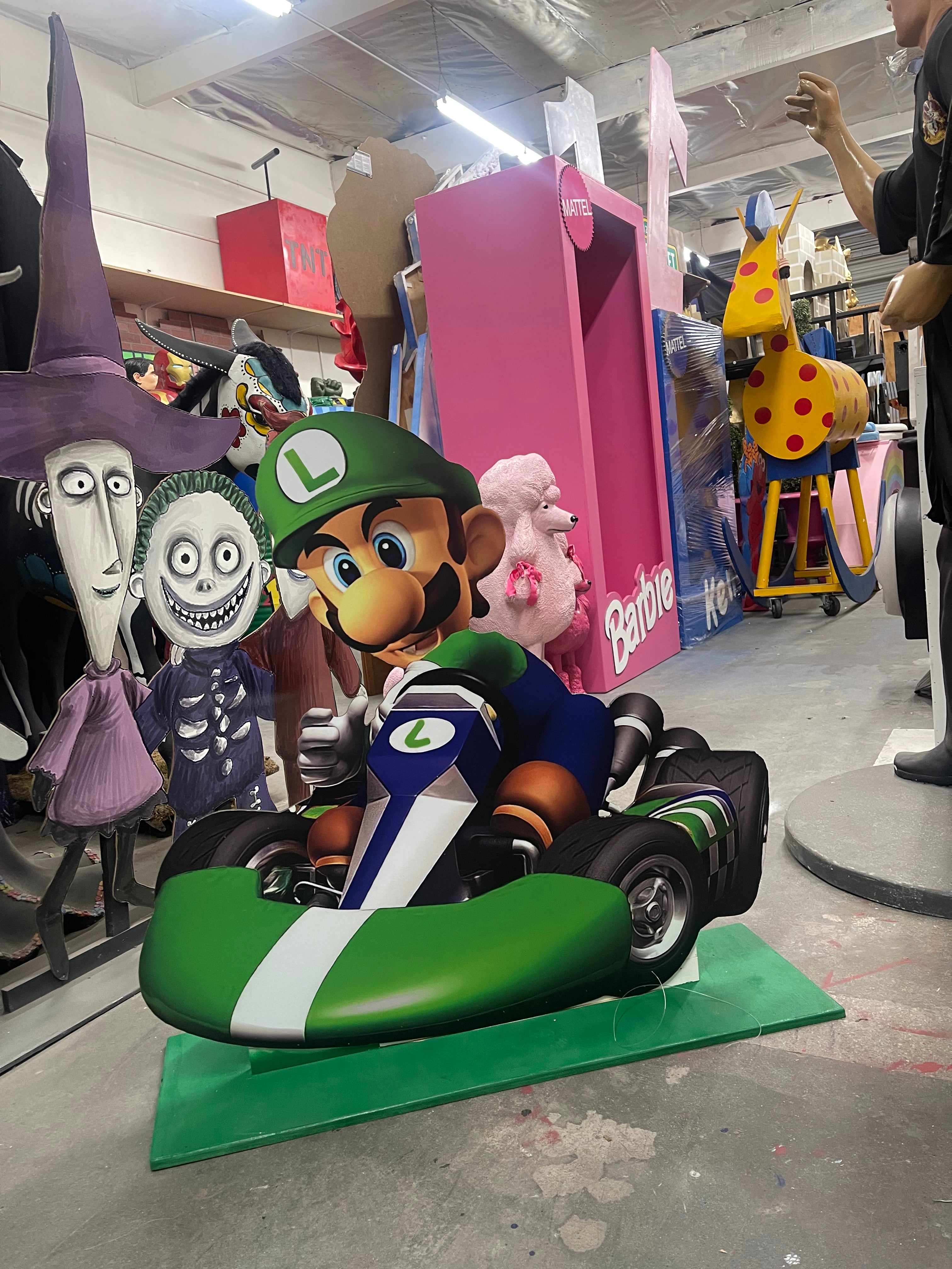 Super Luigi Cart Wood Cut Out Standee