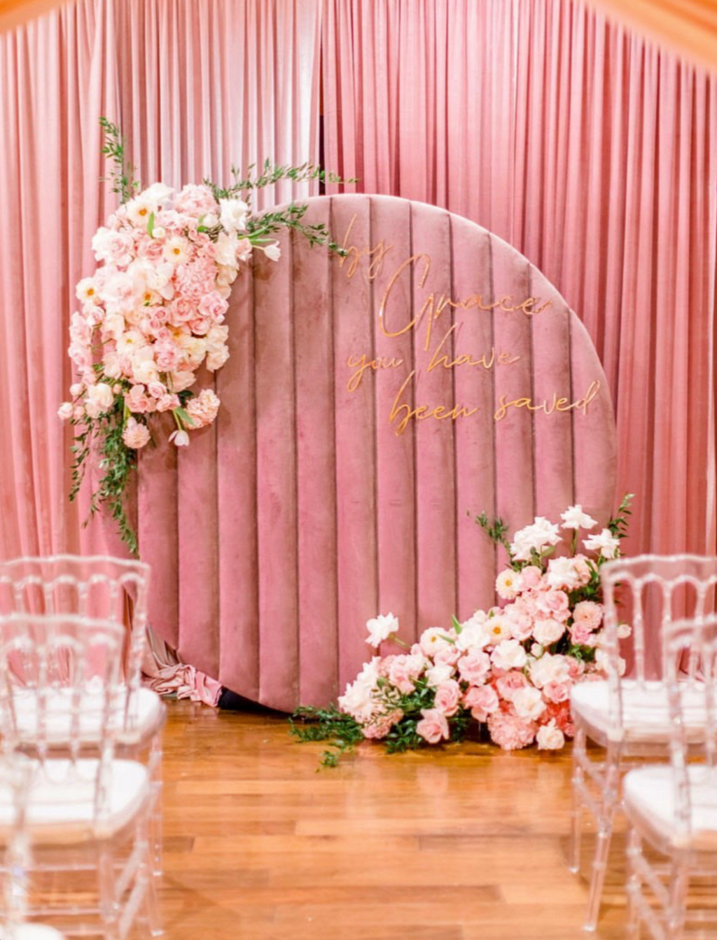 Pink Velvet Circle Backdrop