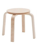 Kids Neutral Round Wooden Stool