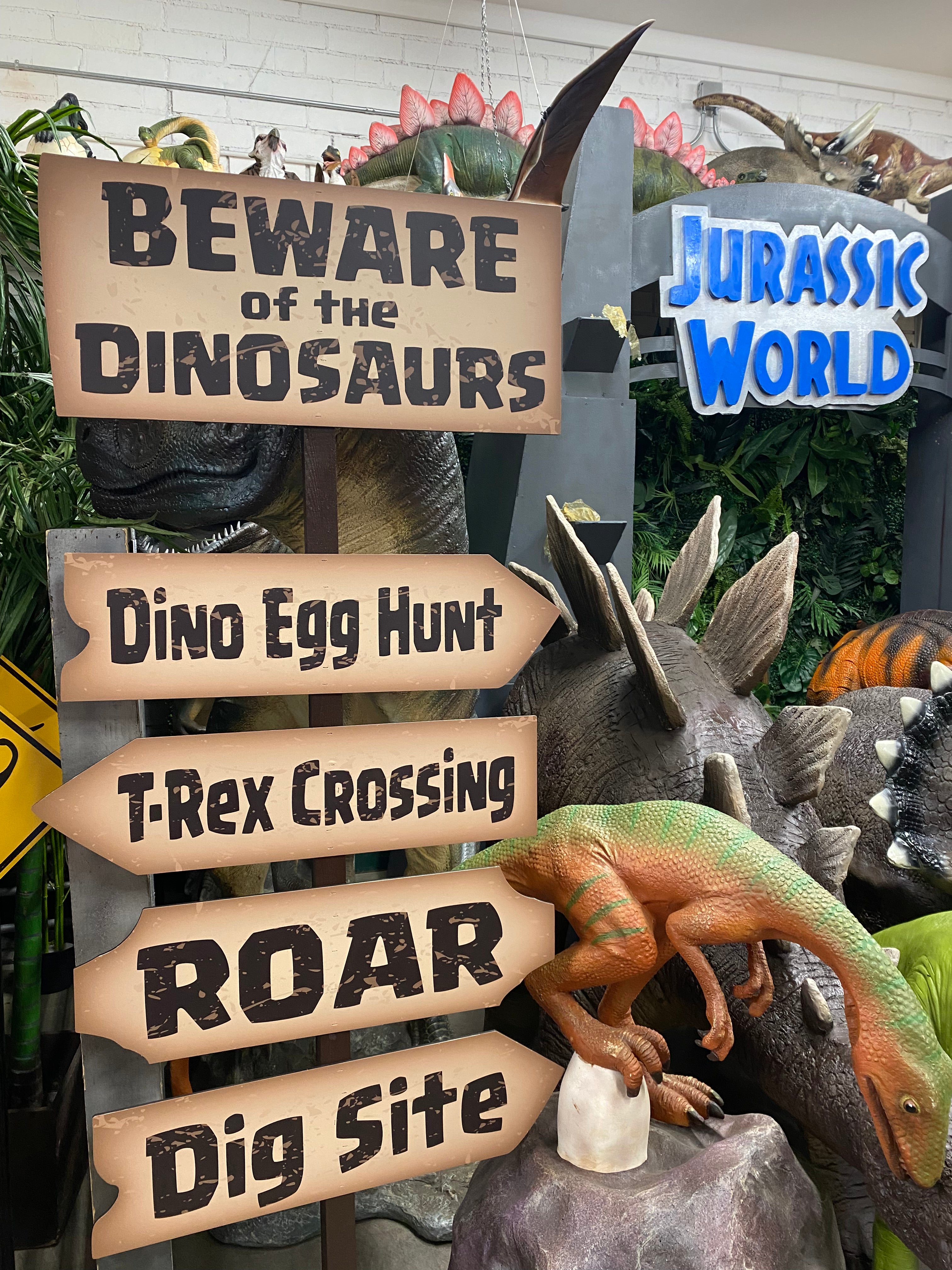 Beware Of The Dinosaurs Welcome Sign
