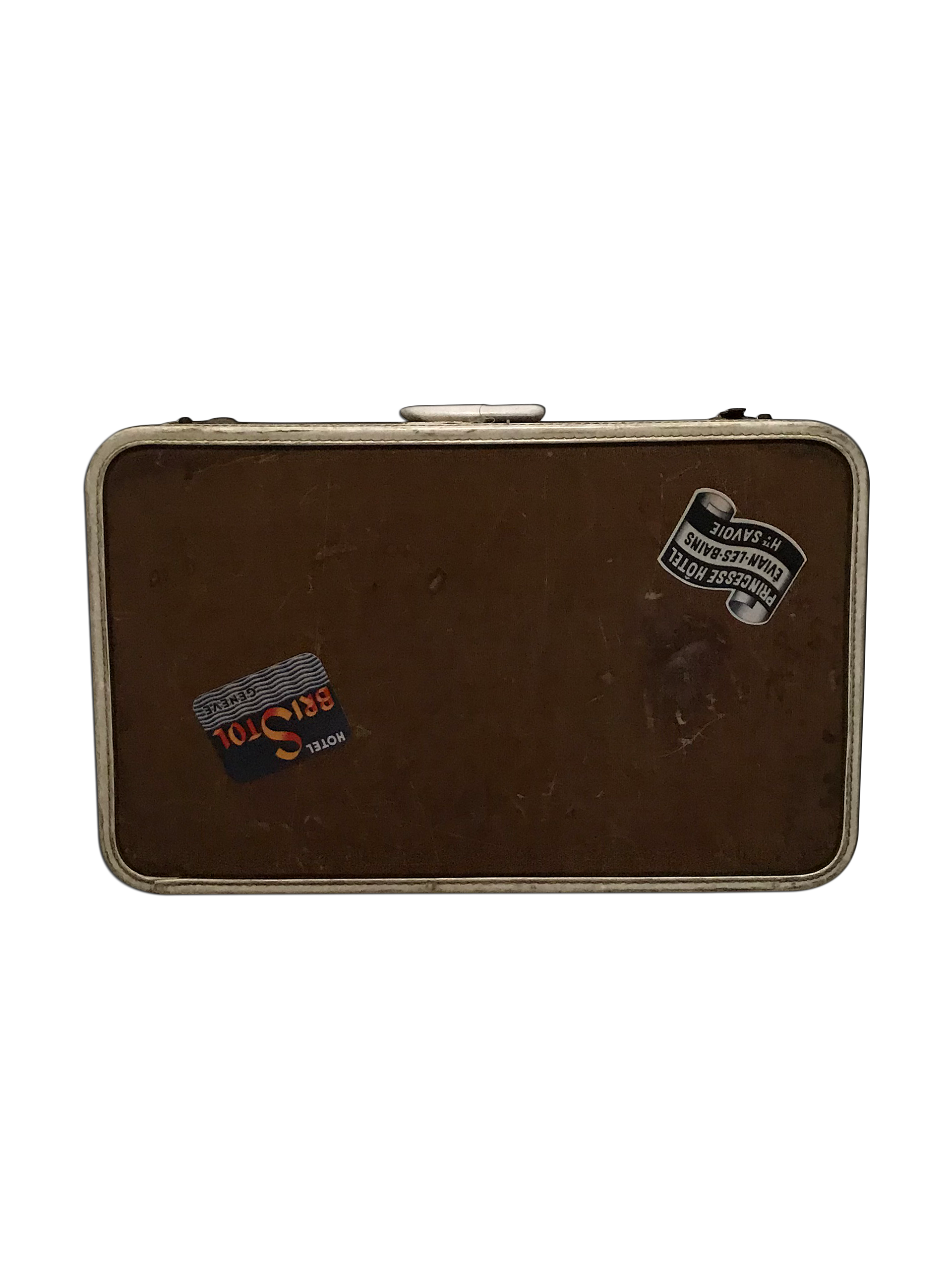 Dark Brown Vintage Travel Suitcase