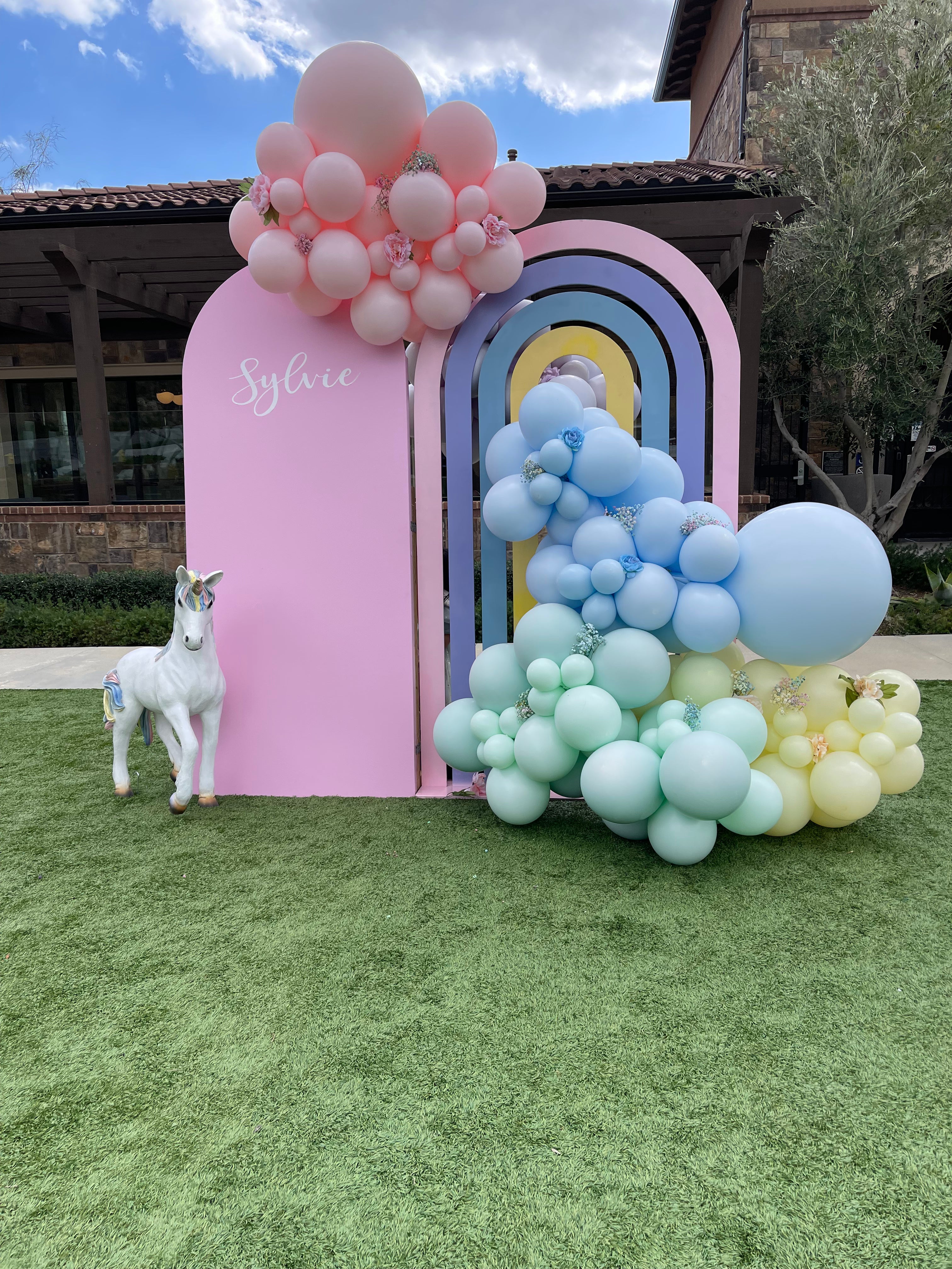Pastel Rainbow Round Arch Backdrop
