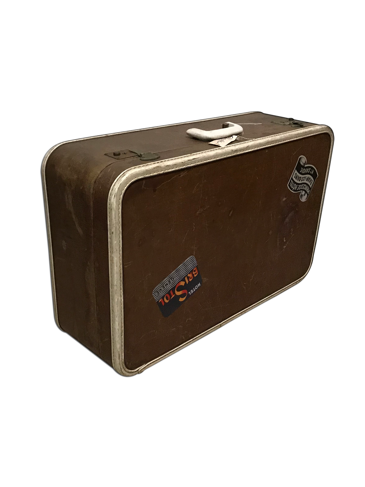 Dark Brown Vintage Travel Suitcase