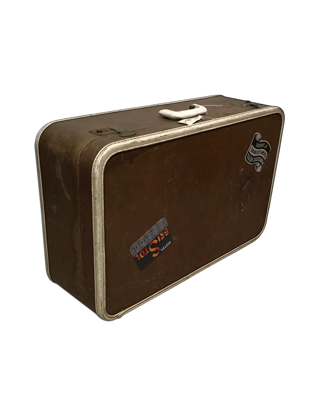 Dark Brown Vintage Travel Suitcase