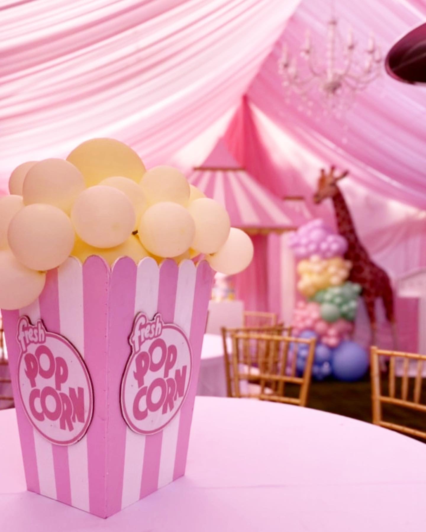 Giant Light Pink Popcorn Box