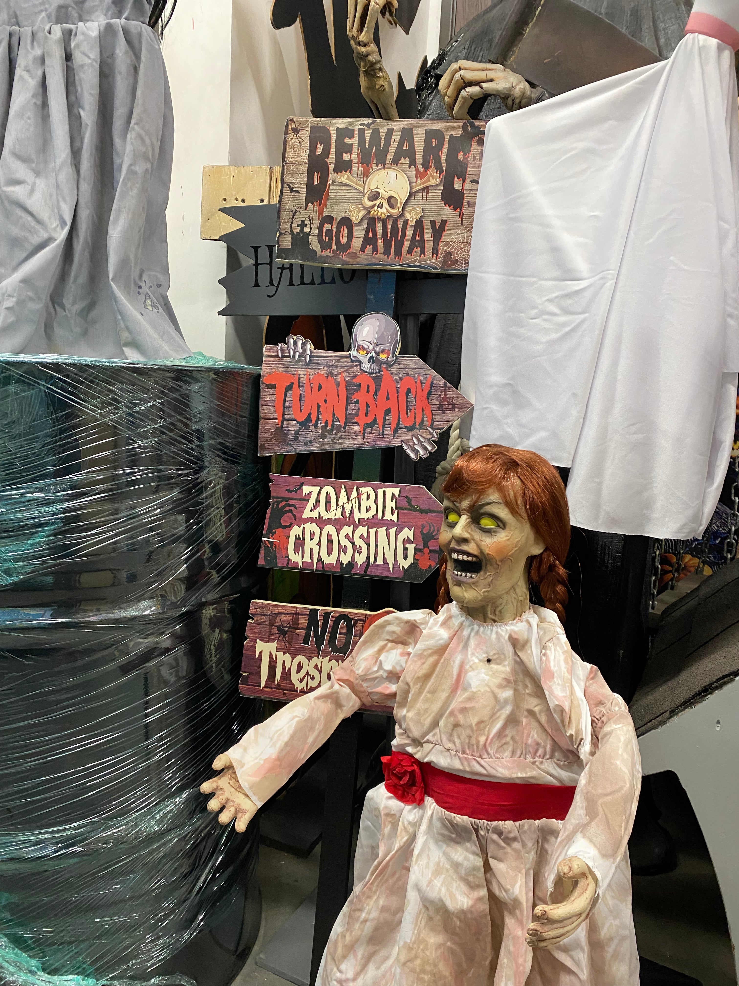 Beware Go Away Halloween Sign