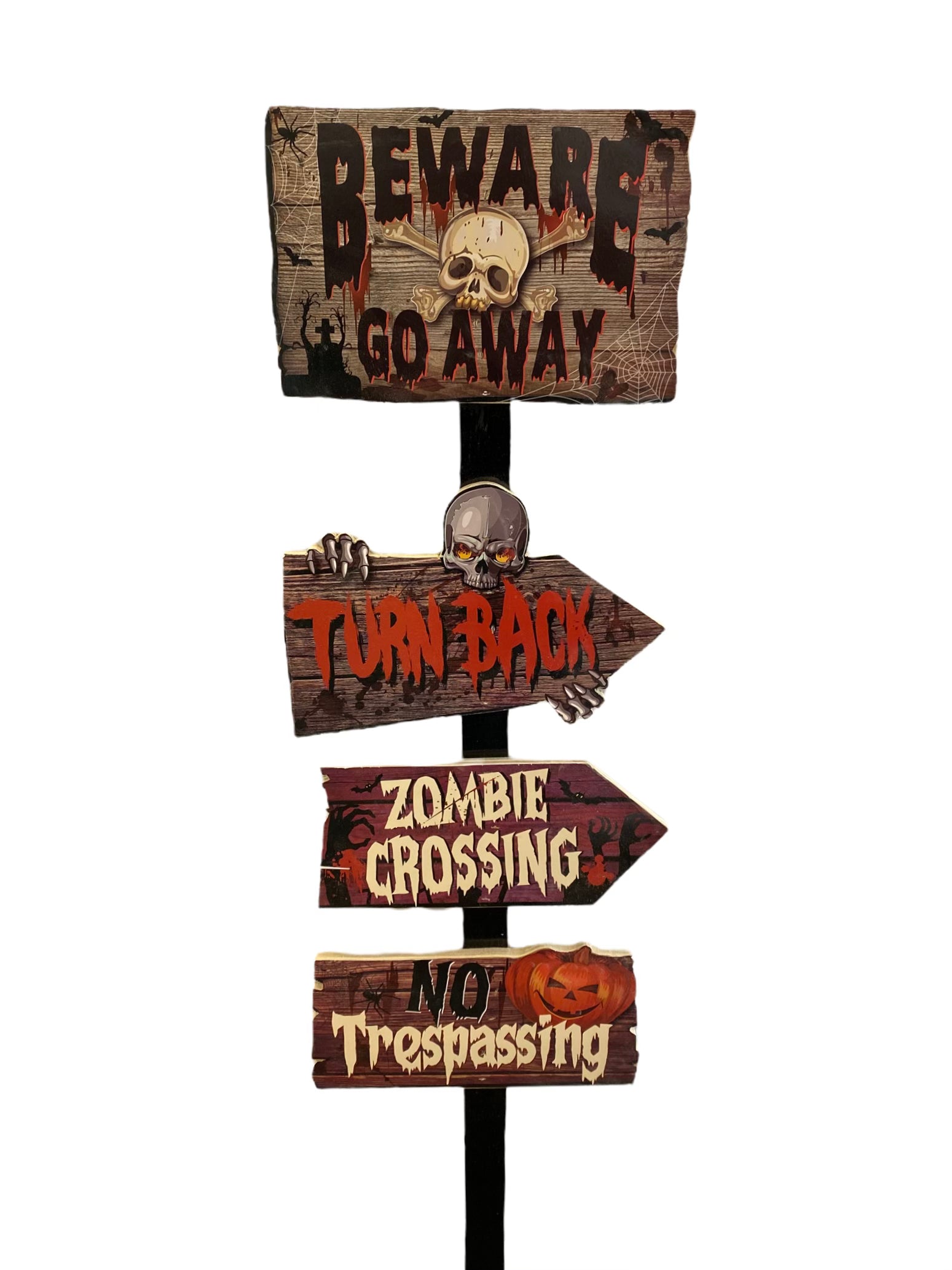Beware Go Away Halloween Sign