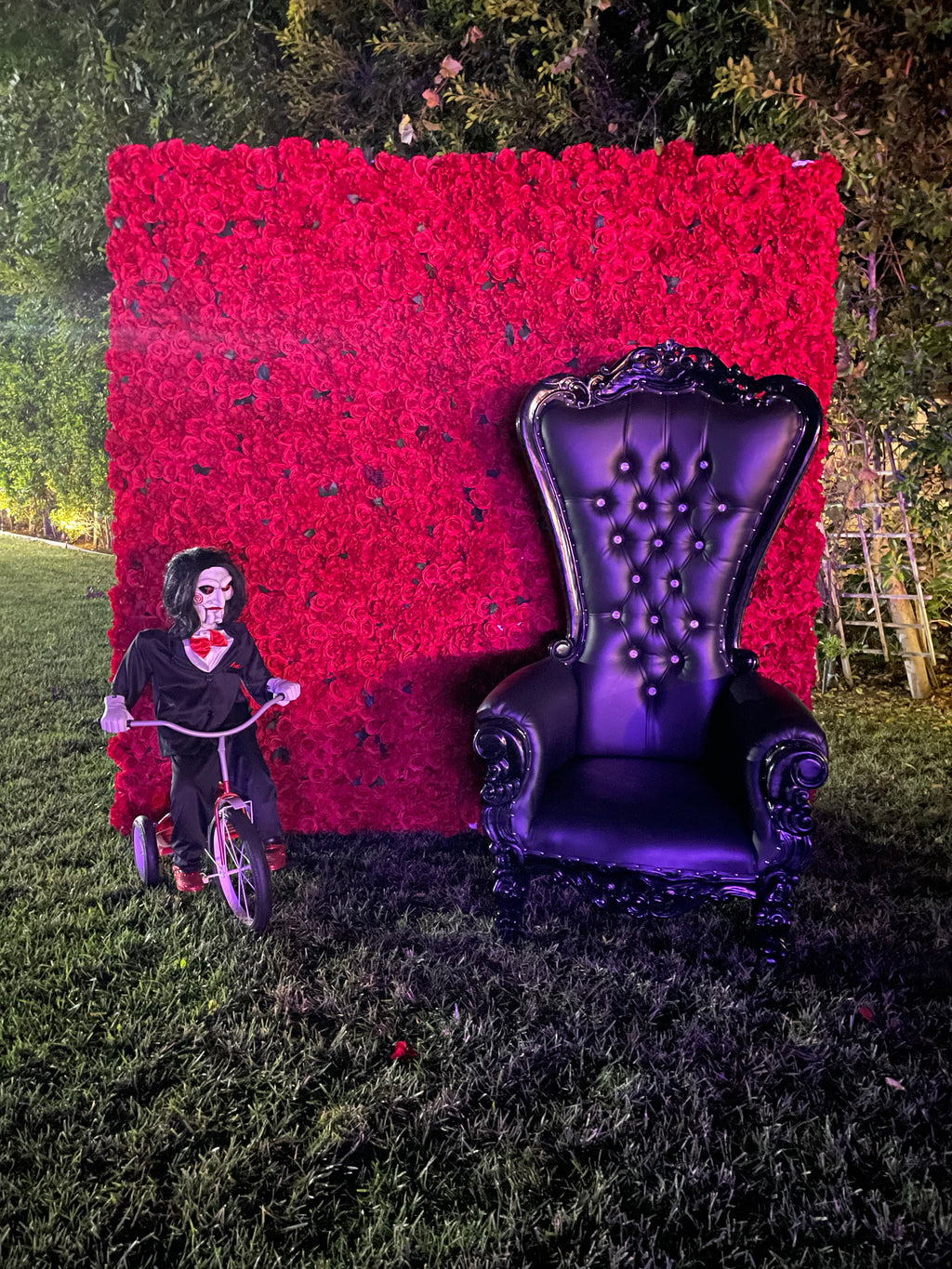 Red Silk Flower Wall