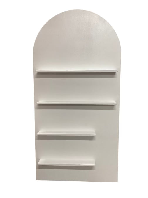 White Arch Shelf Display Wall