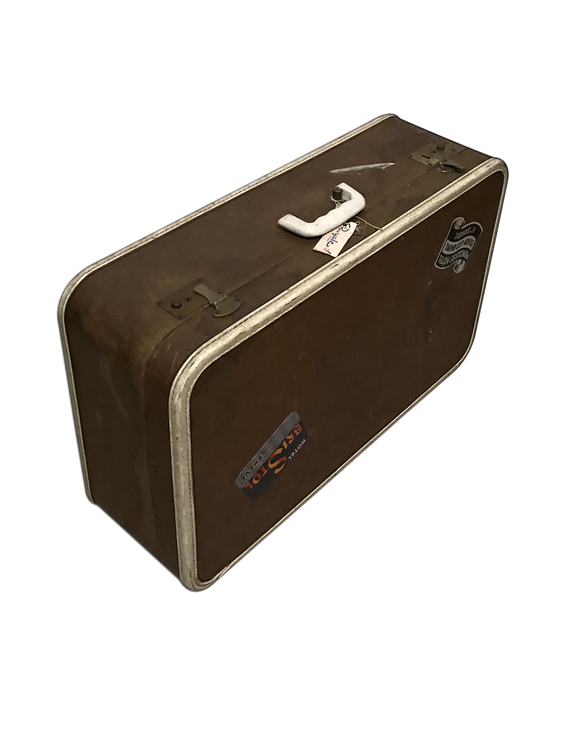 Dark Brown Vintage Travel Suitcase