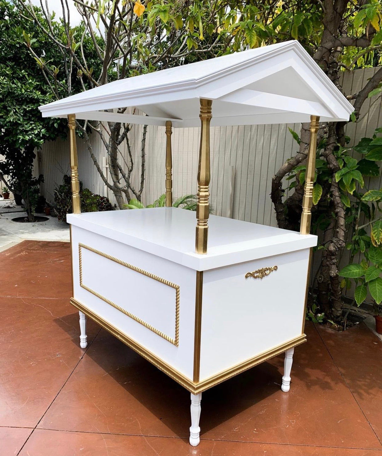 White & Gold Dessert Cart