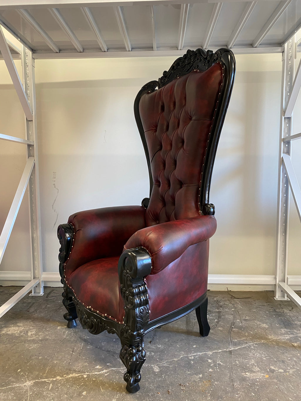 Adult Burgundy/Black Royal Throne Chair