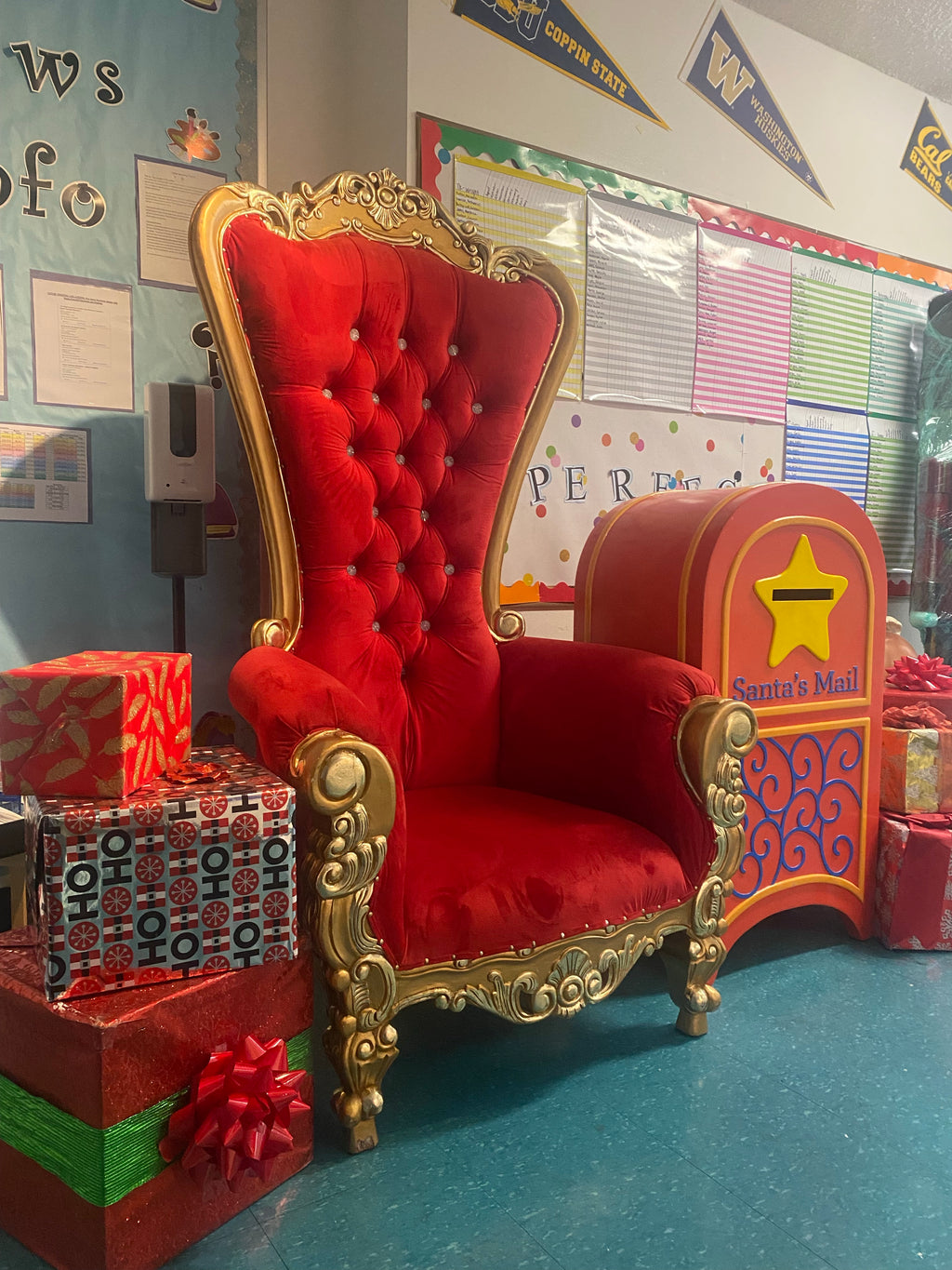 Adult Red/Gold Royal Throne Chair
