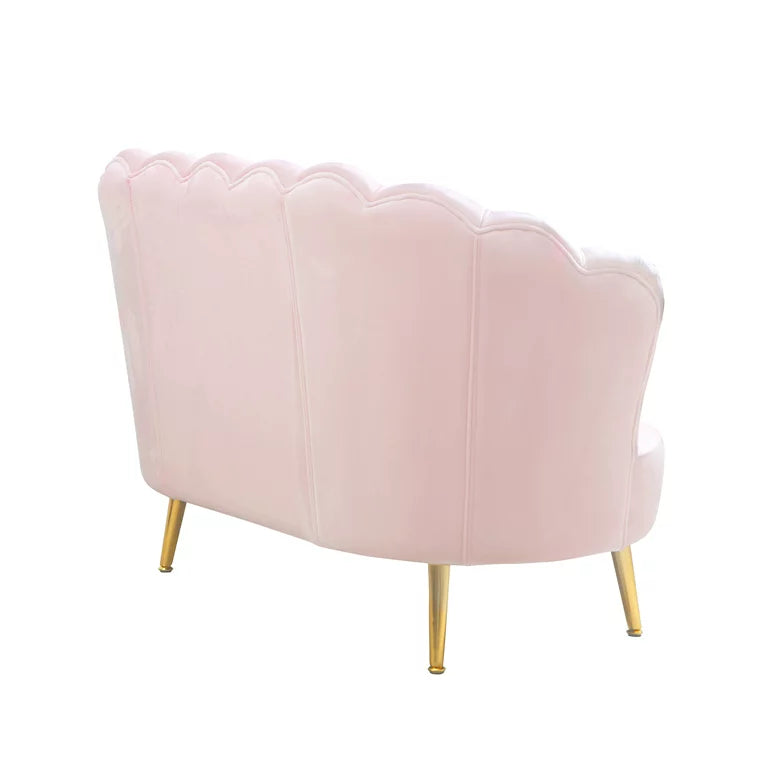 Kids Light Pink Seashell Loveseat Sofa