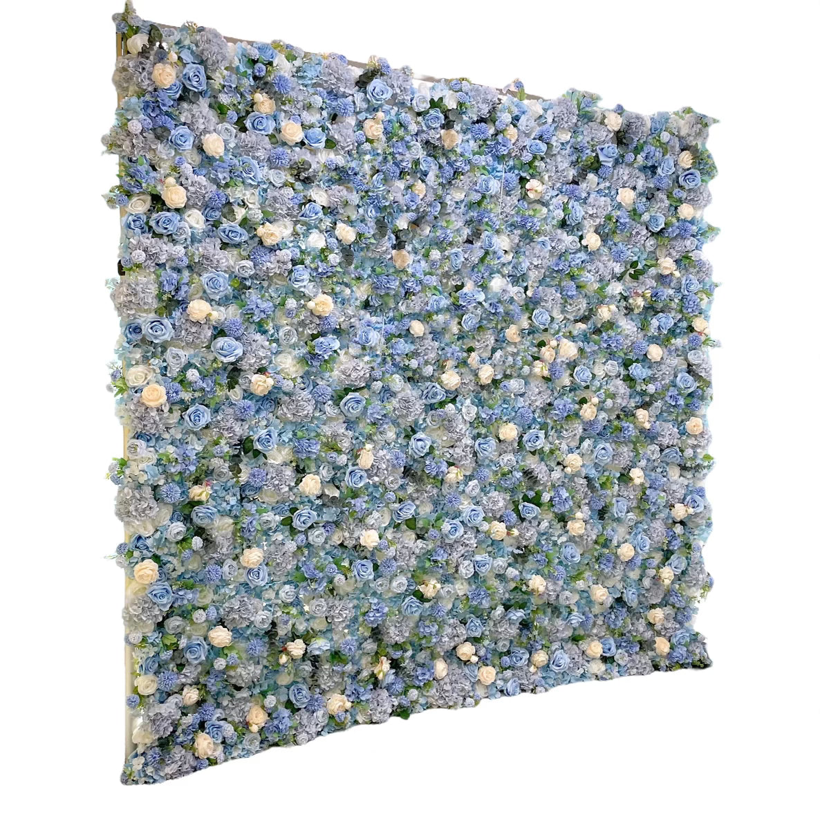 Blue Silk Flower Wall