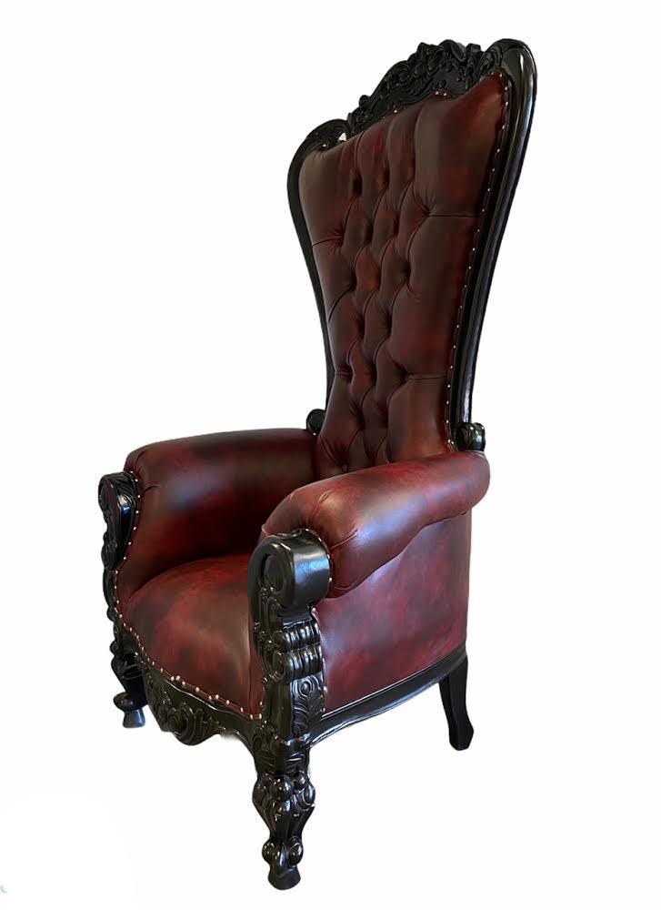 Adult Burgundy/Black Royal Throne Chair