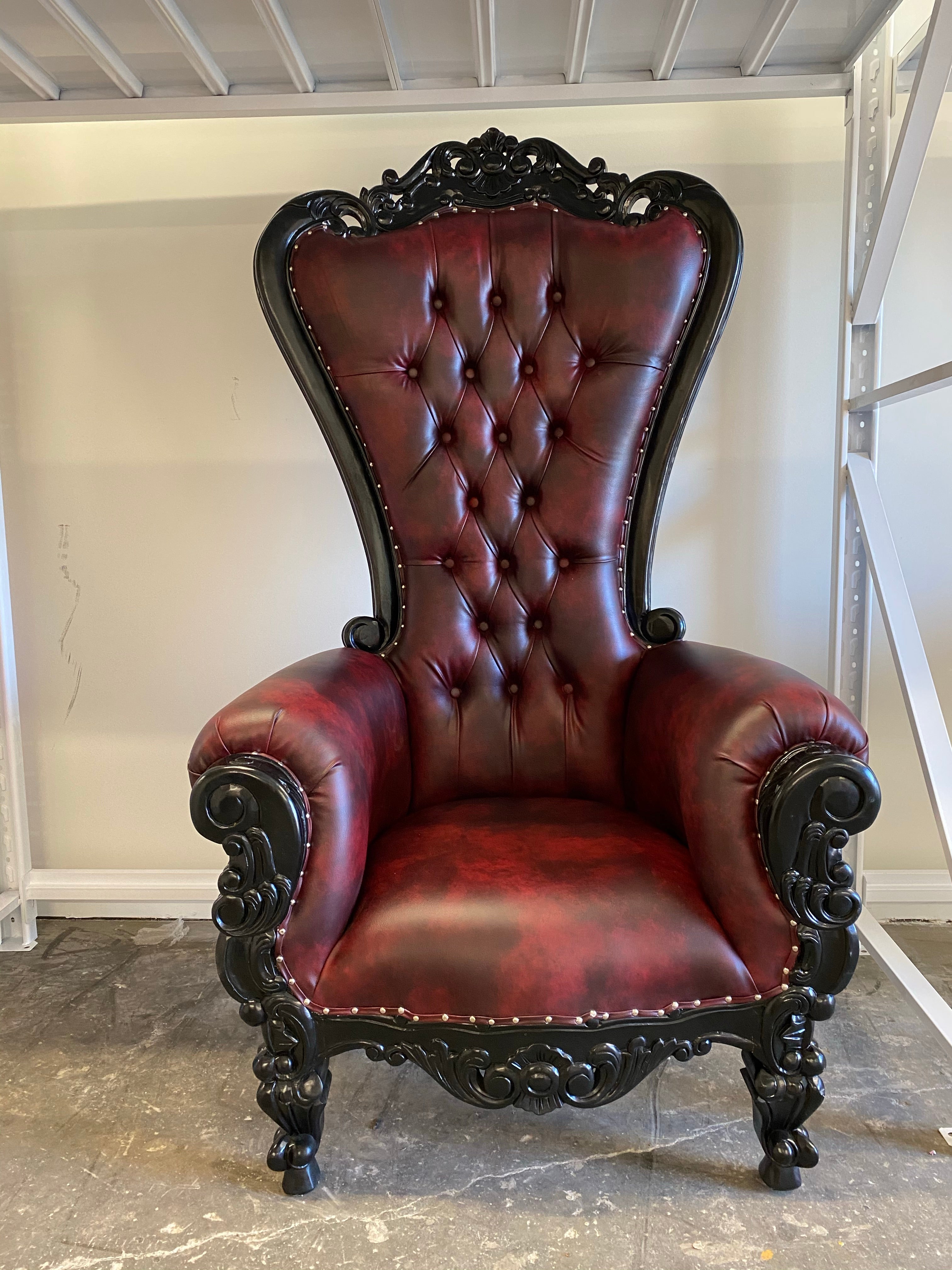 Adult Burgundy/Black Royal Throne Chair