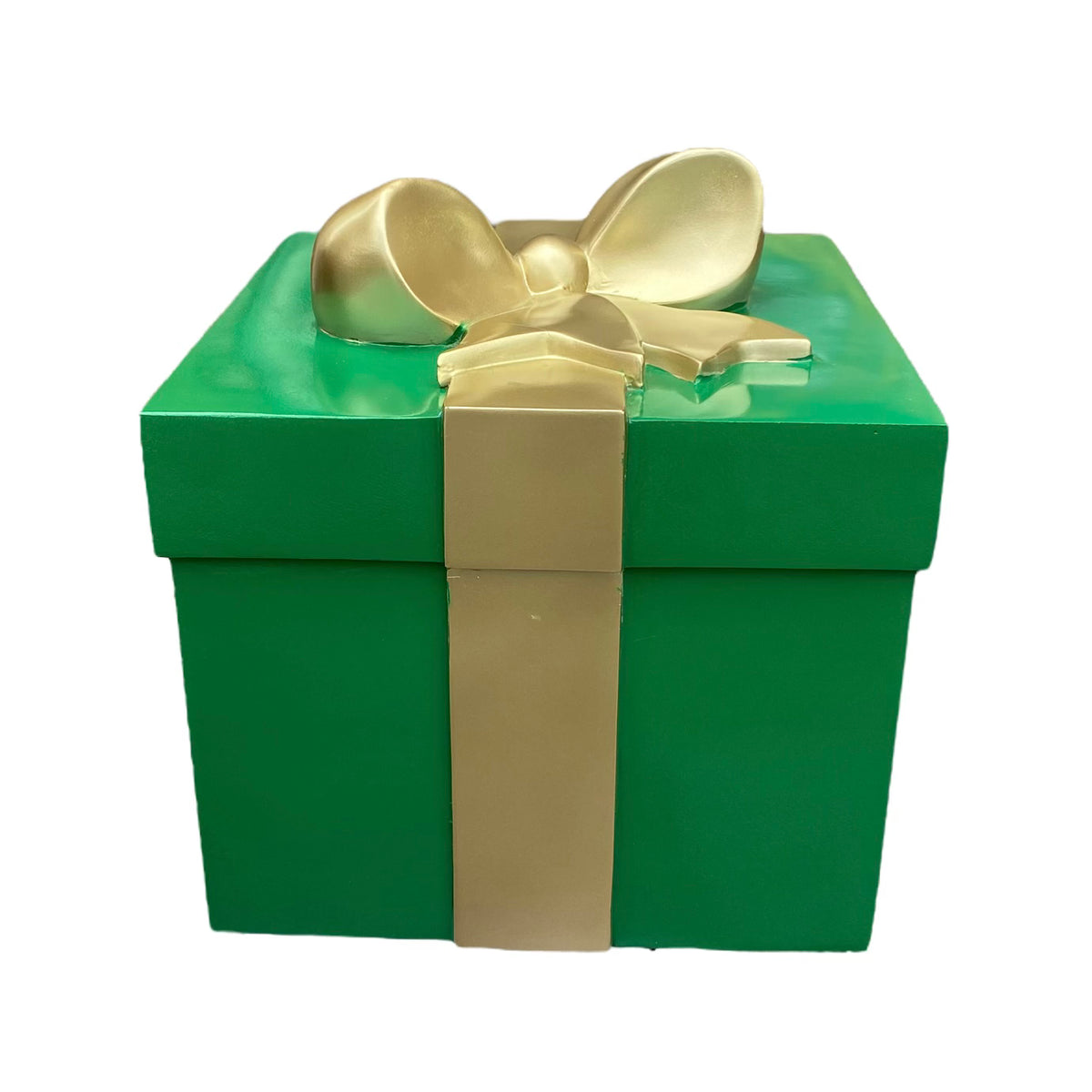 Green Gift Box & Gold Bow