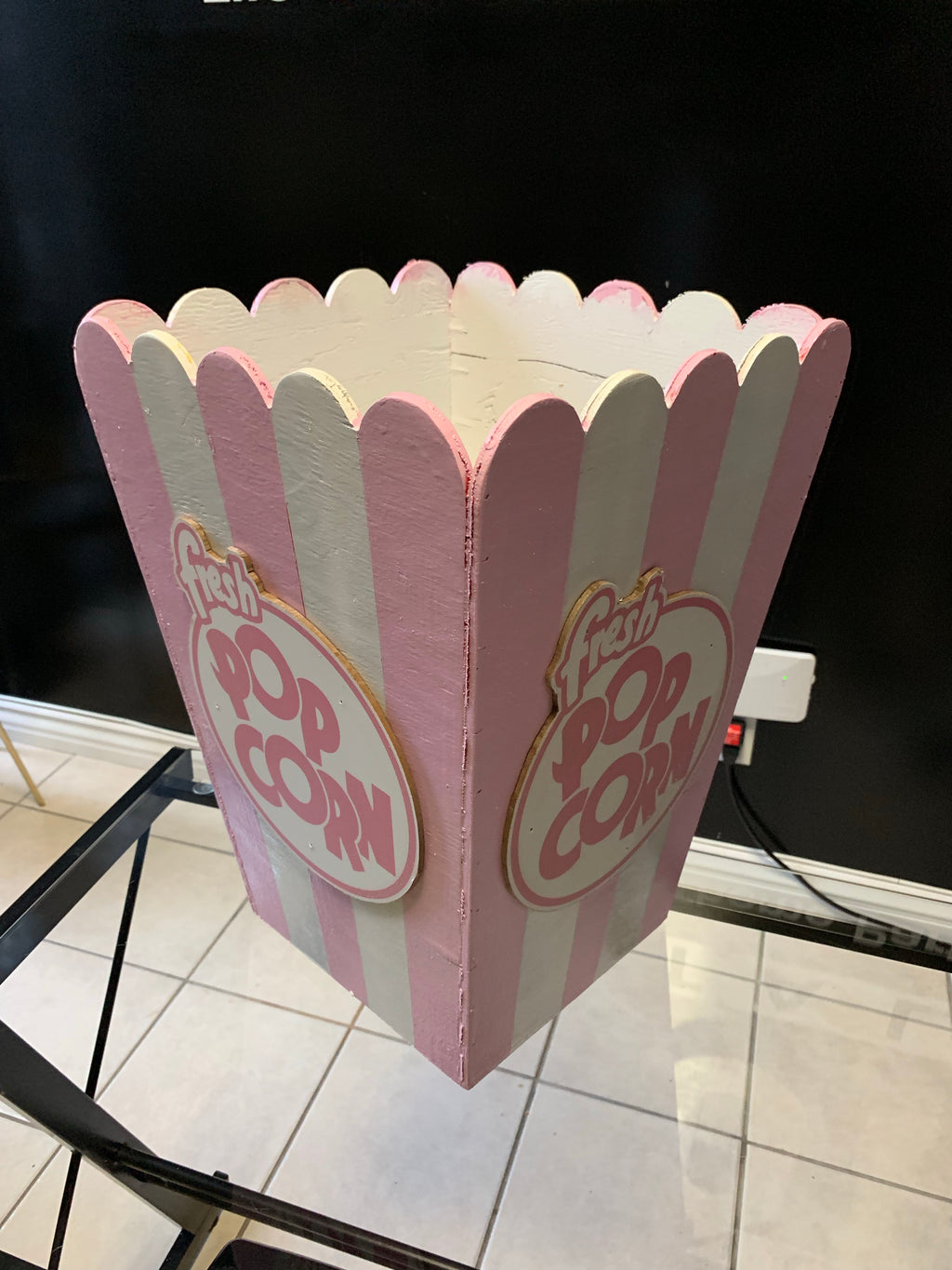 Mini Table Top Light Pink Popcorn Box