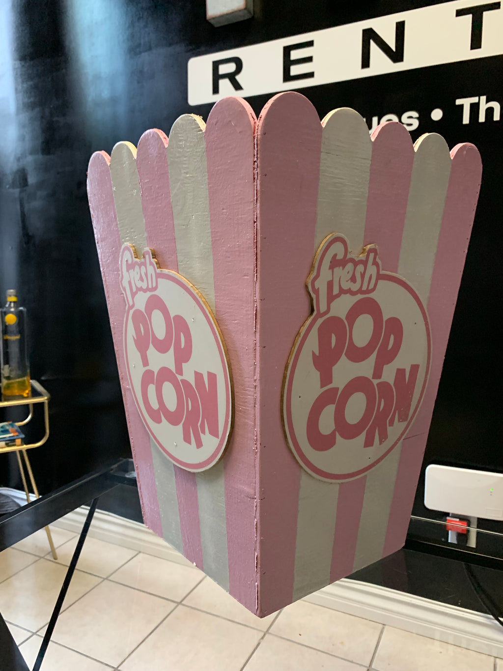 Mini Table Top Light Pink Popcorn Box