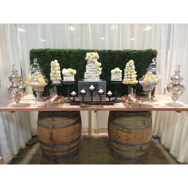 Rustic Wine Barrels & Wood Table Top