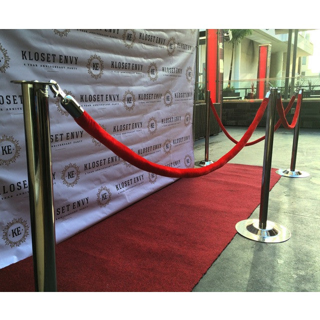 Silver Stanchions w/ Red Ropes
