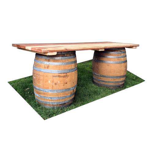 Rustic Wine Barrels & Wood Table Top